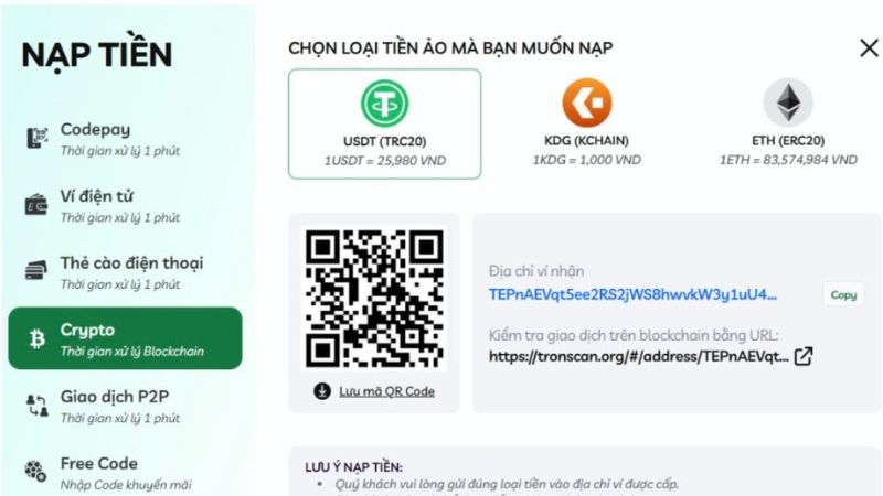 nạp tiền Min88